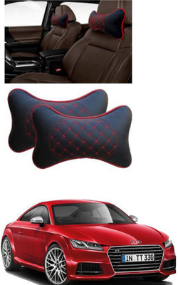 RONISH Black, Red Leatherite Car Pillow Cushion for Audi(Rectangular, Pack of 2)