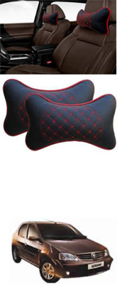 RONISH Black, Red Leatherite Car Pillow Cushion for Renault(Rectangular, Pack of 2)