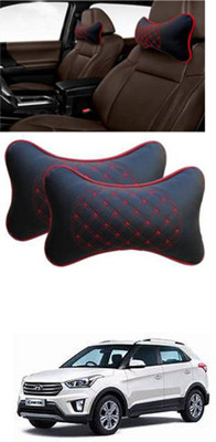 RONISH Blue Leatherite Car Pillow Cushion for Hyundai(Rectangular, Pack of 2)