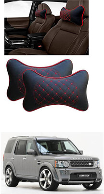 RONISH Black, Red Leatherite Car Pillow Cushion for Land Rover(Rectangular, Pack of 2)