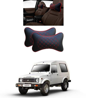RONISH Black, Red Leatherite Car Pillow Cushion for Maruti Suzuki(Rectangular, Pack of 2)