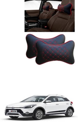 RONISH Black, Red Leatherite Car Pillow Cushion for Hyundai(Rectangular, Pack of 2)