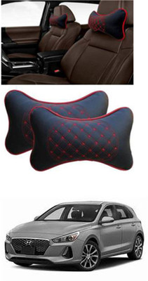 RONISH Blue Leatherite Car Pillow Cushion for Hyundai(Rectangular, Pack of 2)