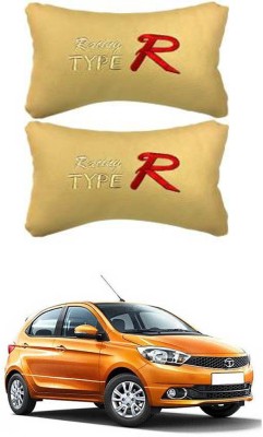 RONISH Beige Leatherite Car Pillow Cushion for Tata(Rectangular, Pack of 2)