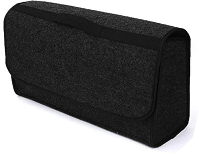 HOUSE OF QUIRK Car Trunk Organizers Large Anti Slip Car Trunk Compartment Boot Storage Organizer Utility Tool Bag Trunk Organizer(Black)