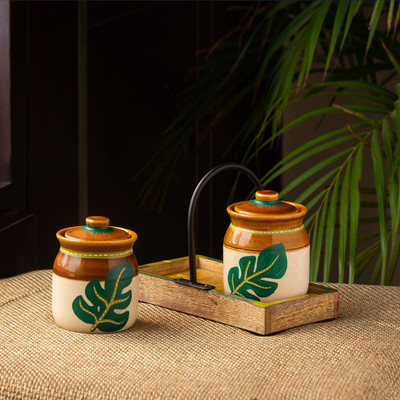ExclusiveLane Spice Set Ceramic, Iron(2 Piece)