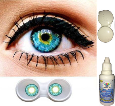 Royal Empire Monthly Disposable(sky blue eye lens, Colored Contact Lenses, Pack of 3)