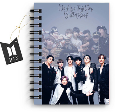 DI-KRAFT BTS Boys Printed Notebook/Diary With Bookmark for Home and office use(6*8Inch) A5 Diary Unruled 160 Pages(Multicolor)