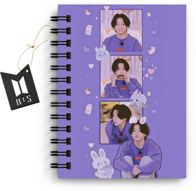DI-KRAFT BTS Boys Printed Notebook/Diary With Bookmark for Home and office use(6*8Inch) A5 Diary Unruled 160 Pages(Multicolor)