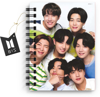DI-KRAFT BTS Boys Printed Notebook/Diary With Bookmark for Home and office use(6*8Inch) A5 Diary Unruled 160 Pages(Multicolor)