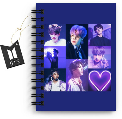 DI-KRAFT BTS Boys Printed Notebook/Diary With Bookmark for Home and office use(6*8Inch) A5 Diary Unruled 160 Pages(Multicolor)