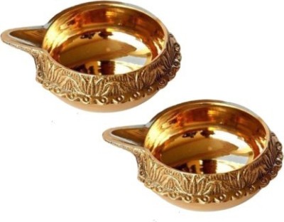 NAVYAKSH Brass (Pack of 2) Table Diya Set(Height: 1 inch)