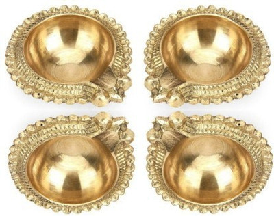 SBBCO Brass (Pack of 4) Table Diya Set(Height: 0.5 inch)