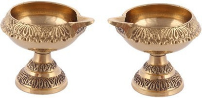 NAVYAKSH 2 Brass (Pack of 2) Table Diya Set(Height: 2 inch)