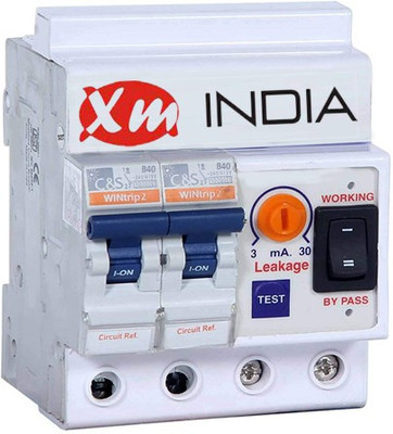 XM-INDIA SINGLE PHASE 40A RCCB-ELCB + MCB 40 Ampere with 3-30mA leakage setting and High votage protection MCB(2)
