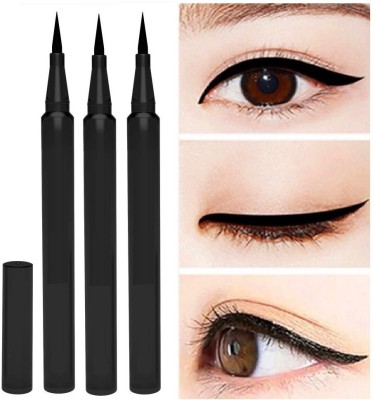 Latixmat Water & Smudge Proof Long Lasting Liquid Eye Liner pack of 3 7.5 g(BLACK)