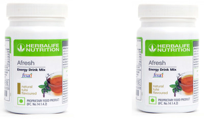 HERBALIFE Afresh Energy Drink Mix Combo TULSI + TULSI Nutrition Drink(2x50 g, TULSI Flavored)