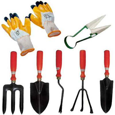 Green Whisper Gardening Hand Tool Kit (Orange) (Pack of 5) Garden Tool Kit(7 Tools)
