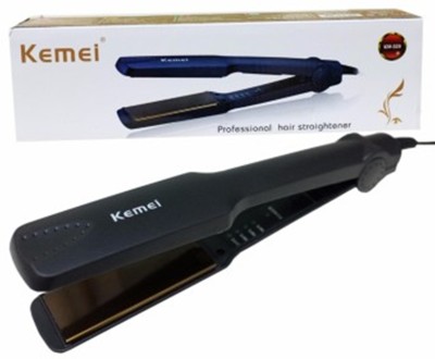 Kemei Quick & Easy Hair Styling with Ceramic Temperature Control Km-329 Hair Straightener(Grey)