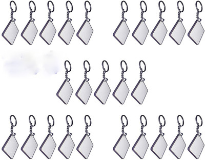 Yorkker Sublimation Blank Keychain Pack of 25 pcs Square |Single Side MDF Printable with Sublimation Ink Only Key Chain