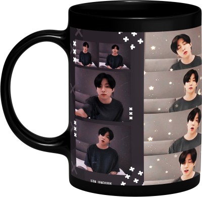 TrendoPrint Bts Printed Cup Black Tea Milk and Coffee Cup and Made of Ceramic- 11 oz (350ml) Ideal And Sweet Gift And Return Gift Choice For Kids girls Friends Brother Sister Mom Dad Bro Sis Cousins Son Daughter And Bts Lover Bts Army Bts Signature V Suga J-Hope Jungkook Jin Jimin Rm (BTS-9) Ceramic