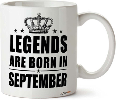 FirseBUY Legends are Born in September Printed Coffee, Ceramic 11 Oz Cup for Boys, Men Ceramic Coffee Mug(325 ml)