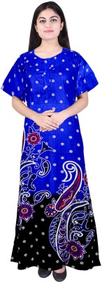 TANISHKA ENTERPRISES Women Nighty(Blue)