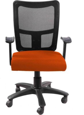 KDF – KRAFT DA FURNISHINGS Chair for Computer Table with Back Support Adjustable Chair for Study (MIS118) Leatherette Office Adjustable Arm Chair(Orange, DIY(Do-It-Yourself))