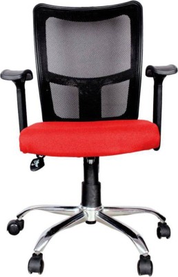 KDF – KRAFT DA FURNISHINGS Chair for Computer Table with Back Support Adjustable Home Desk Chair for Study(MIS139) Leatherette Office Adjustable Arm Chair(Black, Red, DIY(Do-It-Yourself))