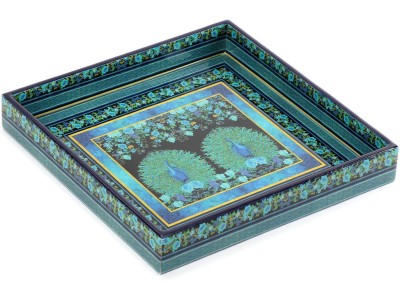 DULI Enamel Coated Multipurpose Serving Tray for Home Kitchen Dining Table 10x10 inch Tray