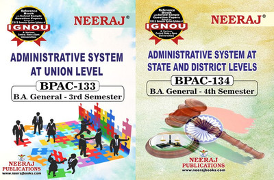 BPAC-133 Administrative System At Union Level BPAC-134 Administrative System At State And District Levels(Paperback, Experts Panel of Neeraj Publication)