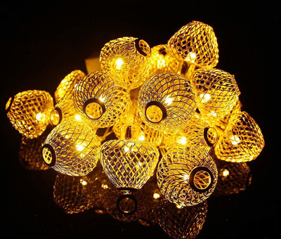 U.R.M. Enterprises 15 LEDs 4.57 m Gold Steady String Rice Lights(Pack of 1)