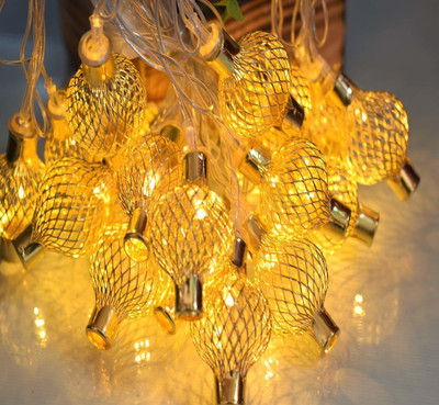 U.R.M. Enterprises 15 LEDs 4.57 m Gold Steady Lantern Rice Lights(Pack of 1)