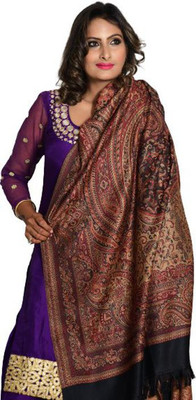 Rishabh Polyester Wool Blend Printed Women Shawl(Multicolor)