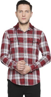 KILLER Men Checkered Casual Maroon Shirt