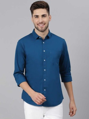 SK Fashion Men Solid Casual Blue Shirt