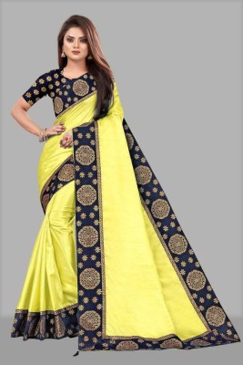 BHUMI ENTERPRISE Woven Bollywood Art Silk Saree(Yellow)