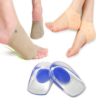 FLYDER Arch Support Gel Pad Cushions Socks, Silicone Heel Pad Socks, Heel Gel Insole. Insole