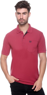 RYTONZ Solid Men Polo Neck Red T-Shirt