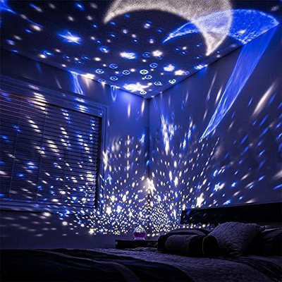 FIVANIO Romantic Sky Star Master Night Projector Lamp with USB 4 LED Night Lamp(14.5 cm, Multicolor)