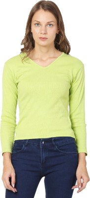 Nalax Designs Casual Solid Women Light Green Top