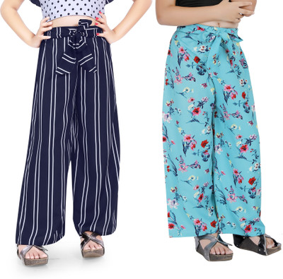 Manaitri Slim Fit Girls Green, Blue Trousers