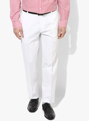 Hangup Regular Fit Men White Trousers
