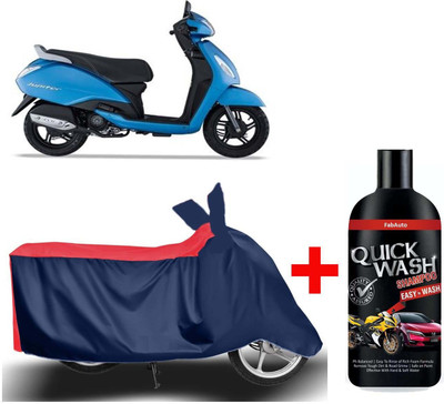 FabAuto Waterproof Two Wheeler Cover for TVS(Jupiter, Blue)