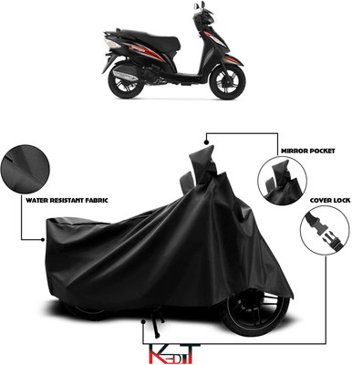 KEDIT Waterproof Two Wheeler Cover for TVS(Wego, Black)