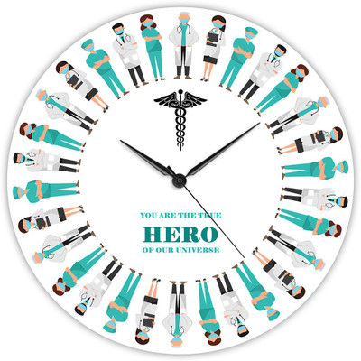 Suruchi Strokes Analog 22 cm X 22 cm Wall Clock(Multicolor, Without Glass, Standard)