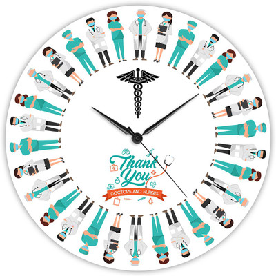 Suruchi Strokes Analog 22 cm X 22 cm Wall Clock(Multicolor, Without Glass, Standard)