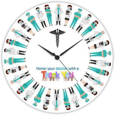 Suruchi Strokes Analog 22 cm X 22 cm Wall Clock(Multicolor, Without Glass, Standard)