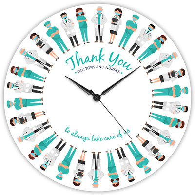 Suruchi Strokes Analog 22 cm X 22 cm Wall Clock(Multicolor, Without Glass, Standard)
