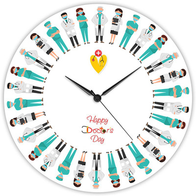 Suruchi Strokes Analog 22 cm X 22 cm Wall Clock(Multicolor, Without Glass, Standard)